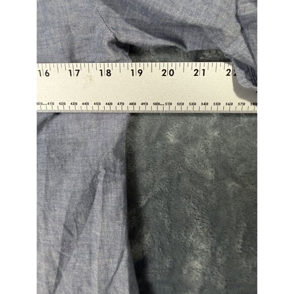 Izod Womens Small Blue Button-Up Shirt With Roll Tab Sleeves - Picture 7 of 8